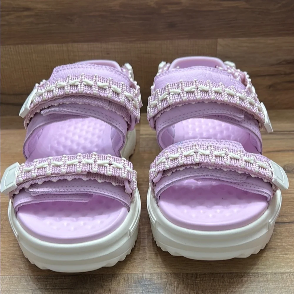 Converse Purple and White Sandals with Quilted Design